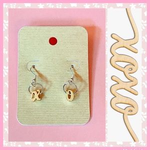 NEW 14k Gold Plated ‘XO’ Dangle Earrings Two Tone